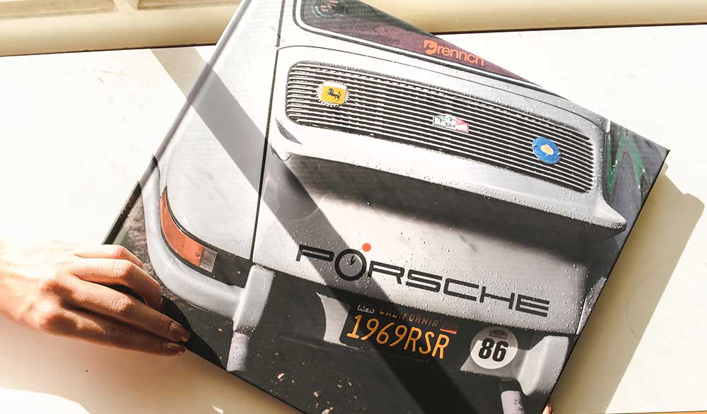 Cover of a Porsche coffee table book.