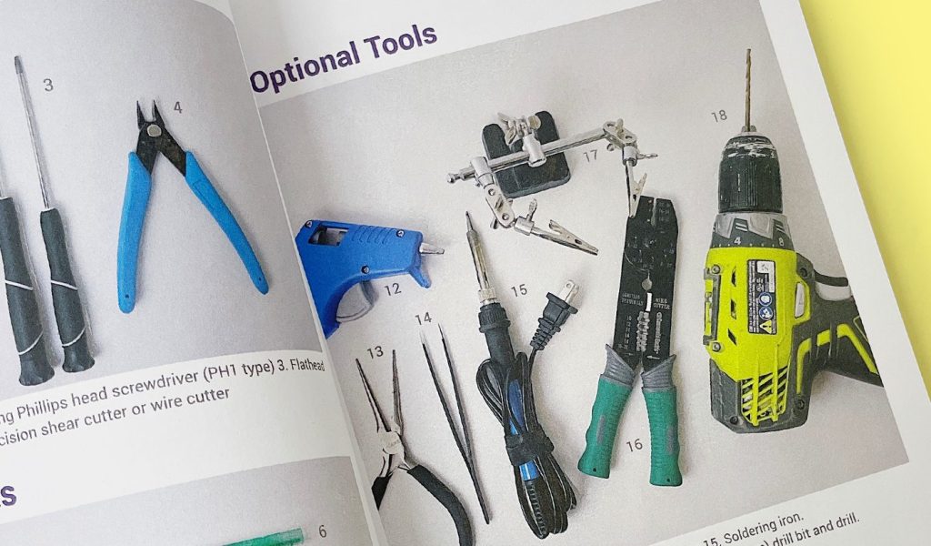 preview in 'Let's Adapt for Everyone!' by Greg Nakata displaying tools needed to adapt toys